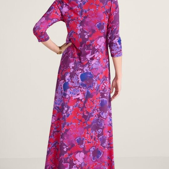 Soft Surroundings Santiago 3/4 Sleeve Dress Abstract Garden Women’s Size M - Picture 6 of 15